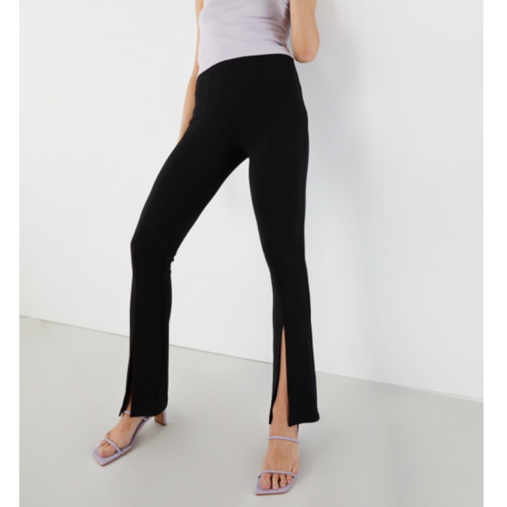 Oak + Fort FITTED PANT WITH FRONT SLIT